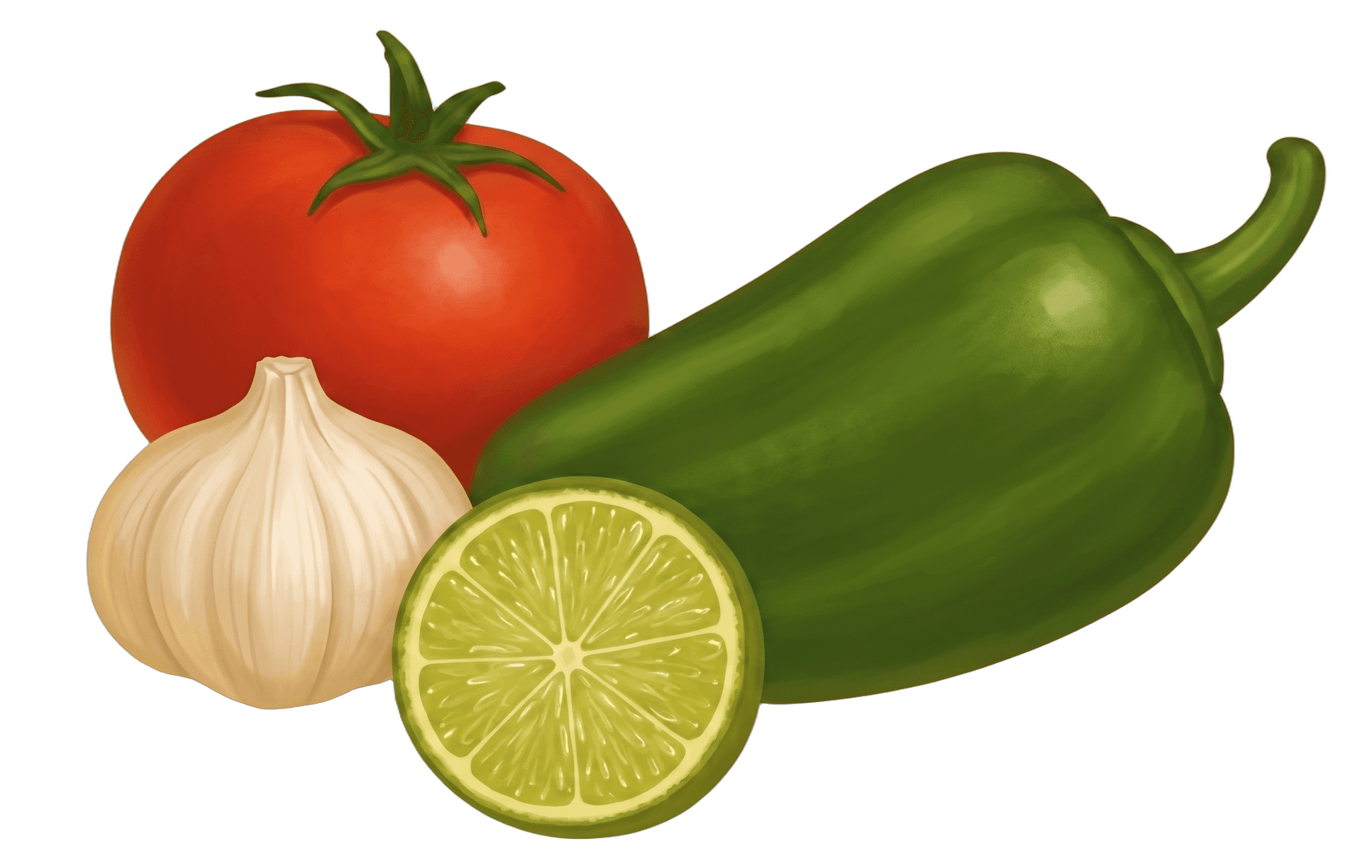 Fresh tomato, jalapeño, garlic and lime, the four ingredients of La Mesillera salsa